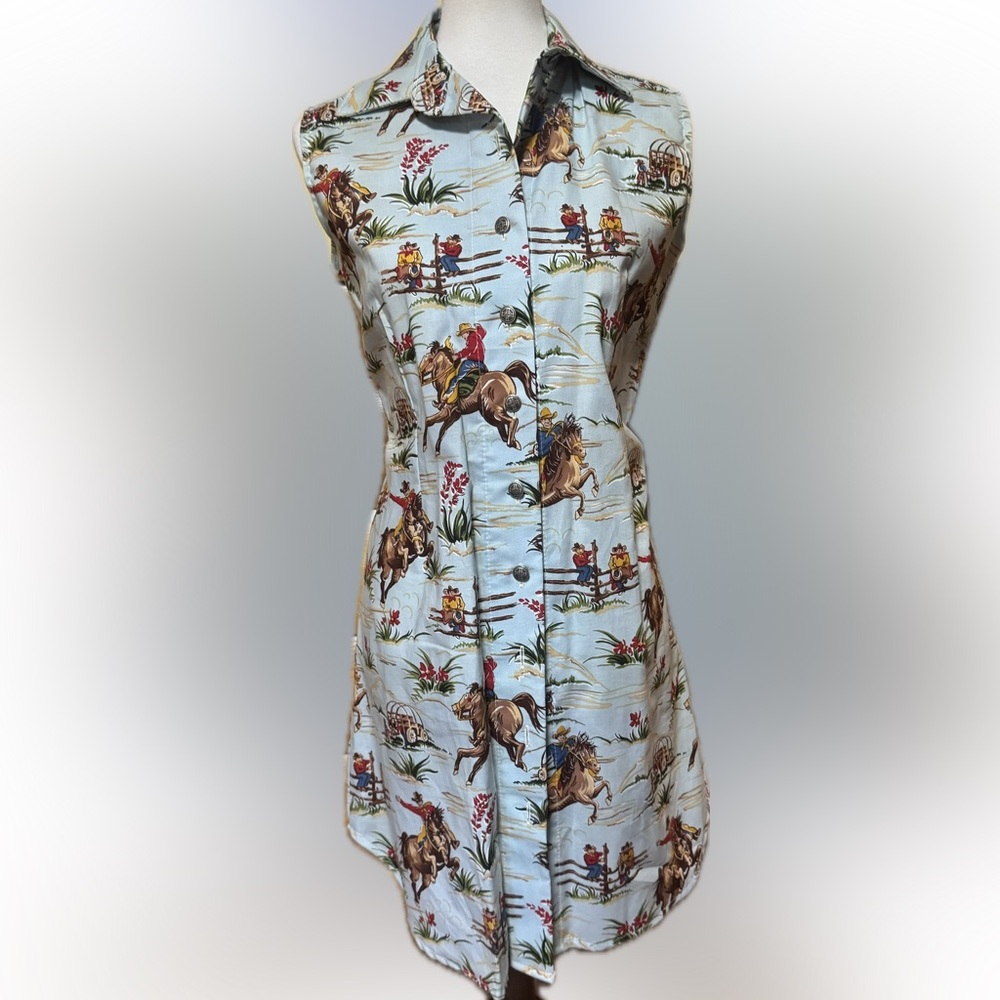 Sleeveless Horse Print Dress
